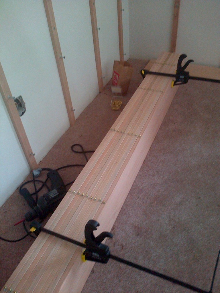 Setting screws in...